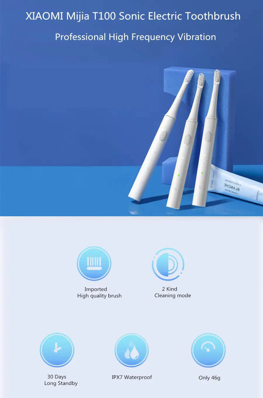 مسواک برقی شیائومی Xiaomi Mijia T100 MES603 Electric Toothbrush IPX7