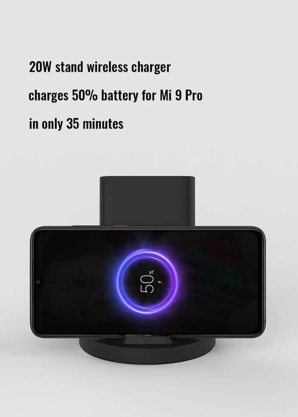 شارژر وایرلس شیائومی Xiaomi Mi 20W Wireless Charger Stand WPC02ZM توان 20 وات