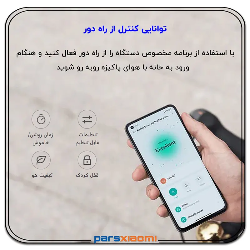 کنترل از راه دور هوشمند دستگاه تصفیه هوای Air Purifier 4 Compact