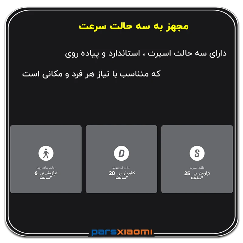 قابلیت انتخاب سه حالت سرعت