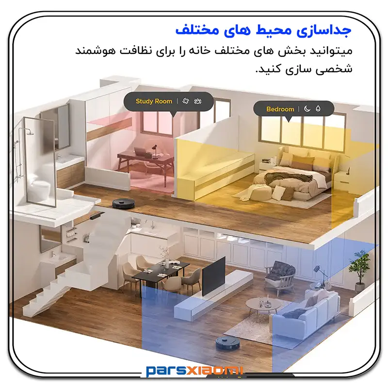 جداسازی محیط توسط جارو رباتیک شیائومی Roborock Qrevo S