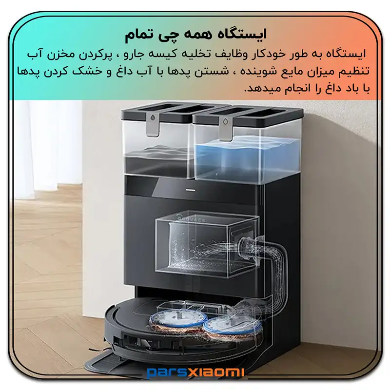 ایستگاه شارژ همه کاره جارو رباتیک اکووکس Ecovacs T50 Pro Omni