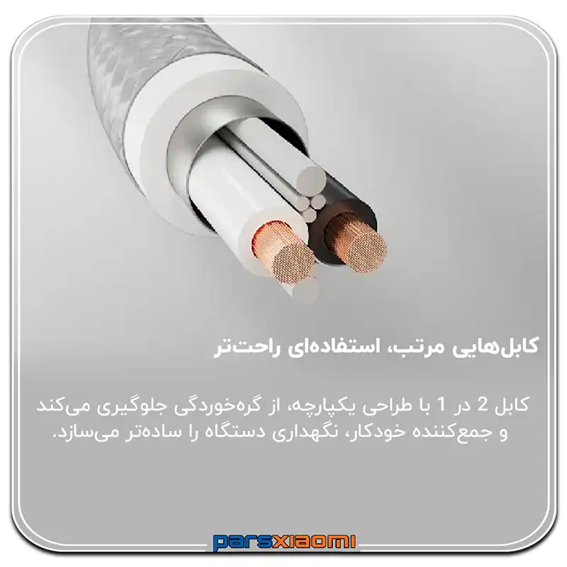 کابل های مرتب در شیشه پاک کن w2s