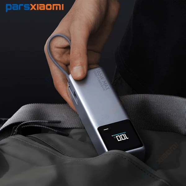 پاوربانک 165 وات شیائومی مدل PB1165MI ظرفیت 10000 میلی آمپر ساعت
